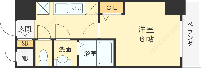 プレサンス天満橋チエロ-1K(111076321)の間取り図