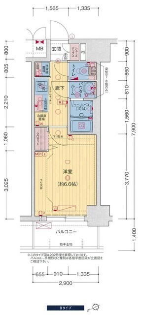 プレサンス海老江ジャルダン-1K(111286347)の間取り図
