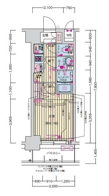 プレサンス天神橋筋六丁目ヴォワール-1K(105217998)の間取り図