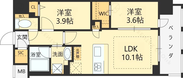アーバネックス大阪天満宮Ⅱ-2LDK(112635771)の間取り図