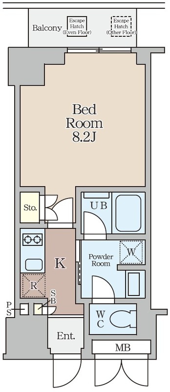 クレストコート堂島-1K(105263851)の間取り図