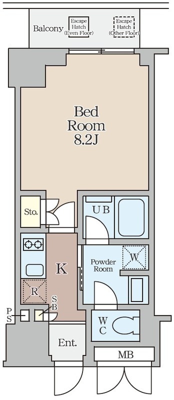 クレストコート堂島-1K(105263853)の間取り図