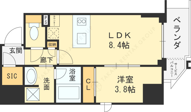 クレストコート堂島-1LDK(111100659)の間取り図
