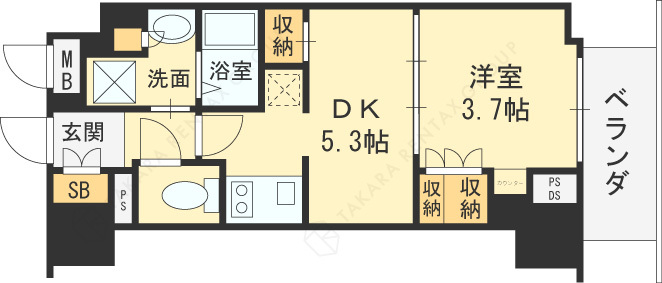 クレストコート堂島-1DK(105263848)の間取り図