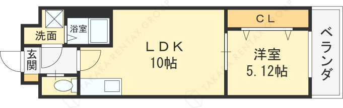 エスグランデ中崎町-1LDK(105265297)の間取り図