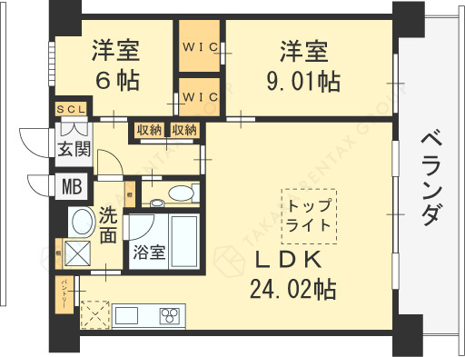 プレジオ梅田-2LDK(105267197)の間取り図