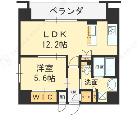 リンクハウス北梅田-1LDK(105382155)の間取り図