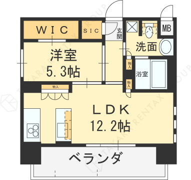 リンクハウス北梅田-1LDK(105316563)の間取り図