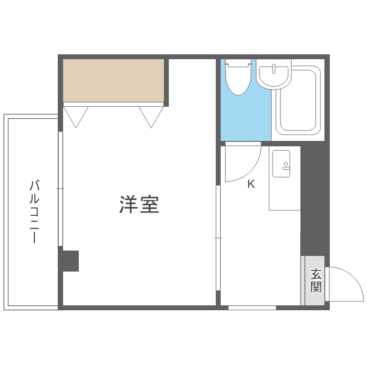プレアール豊崎-1R(105445196)の間取り図