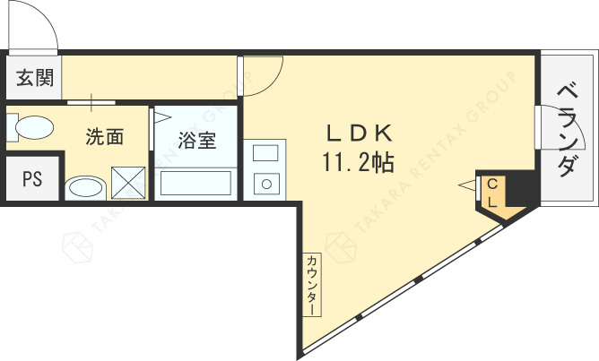 グラート梅田-1R(111213865)の間取り図