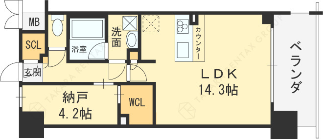 スプランディッド梅田グランノース-1LDK(110682193)の間取り図