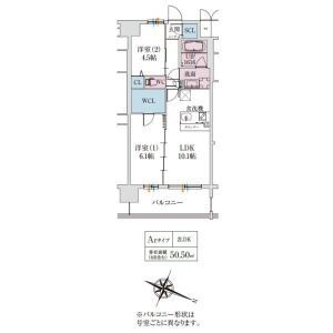 スプランディッド梅田グランノース-2LDK(110683004)の間取り図