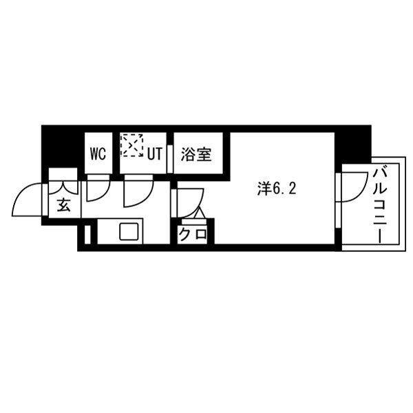 エスリードレジデンス大阪福島シティスクエア-1K(110780887)の間取り図