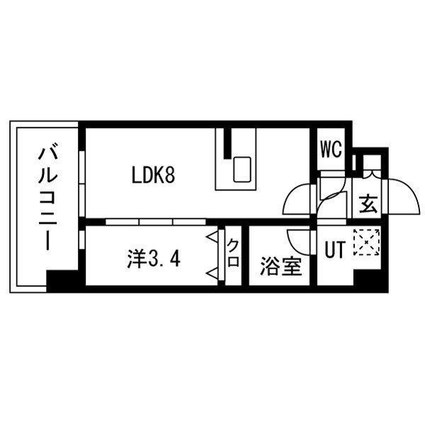 エスリードレジデンス大阪福島シティスクエア-1LDK(110730581)の間取り図