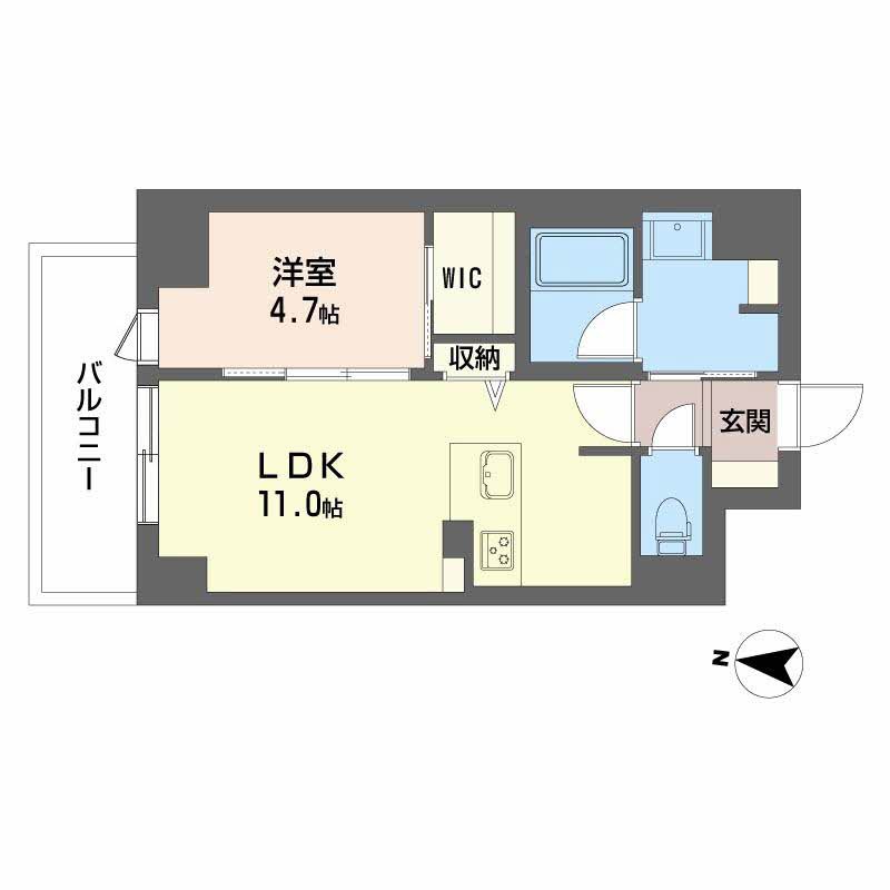 セントリヴィエ大阪梅田-1LDK(110751299)の間取り図