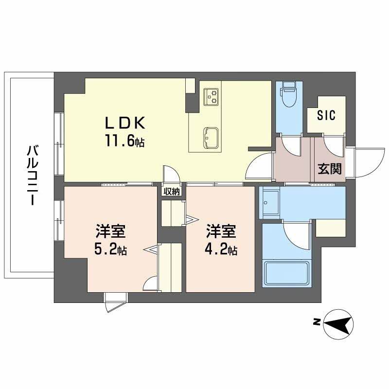 セントリヴィエ大阪梅田-2LDK(110751480)の間取り図