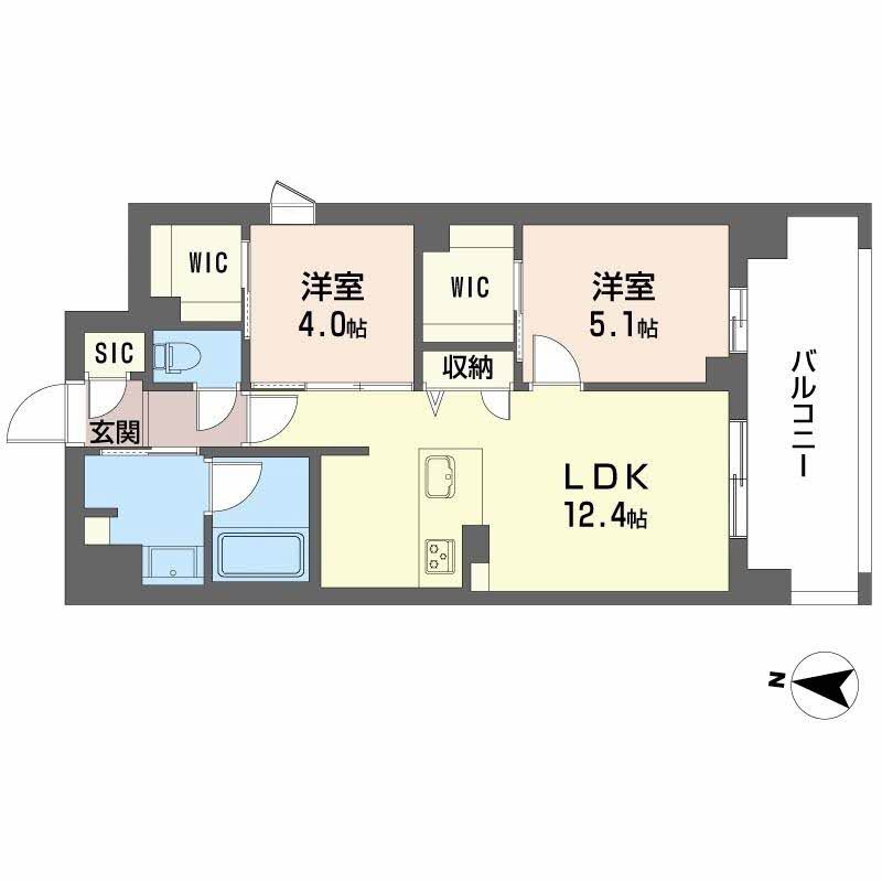 セントリヴィエ大阪梅田-2LDK(110751287)の間取り図