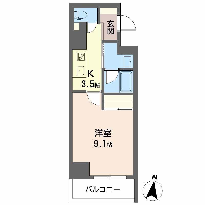 ロイヤルパークヒルズうめきた-1K(110757024)の間取り図