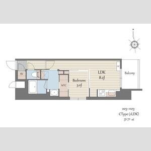 ＳーＲＥＳＩＤＥＮＣＥ天満橋ａｒ-1LDK(111352721)の間取り図