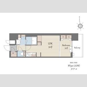 ＳーＲＥＳＩＤＥＮＣＥ天満橋ａｒ-1LDK(110810792)の間取り図