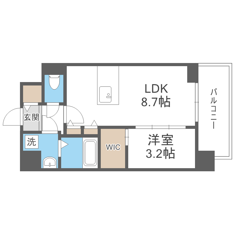 エスリードレジデンス梅田クラスシティ-1LDK(110822791)の間取り図