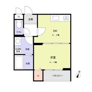 コンフォルタ中津-1DK(110825718)の間取り図