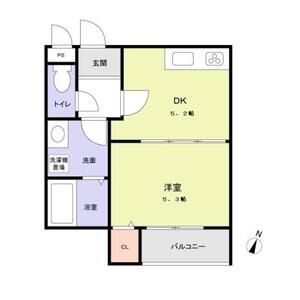 コンフォルタ中津-1DK(110825771)の間取り図