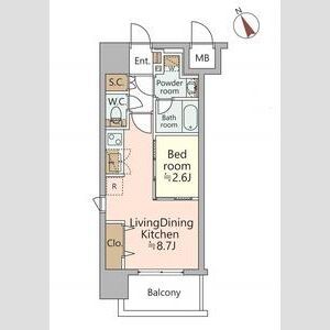ジオエント福島野田レジデンス-1LDK(111454690)の間取り図