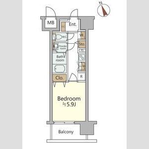 ジオエント福島野田レジデンス-1K(111139247)の間取り図