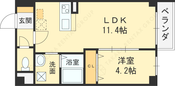 ＲＥＴｕｍｅｋｉｔａ-1LDK(111160286)の間取り図