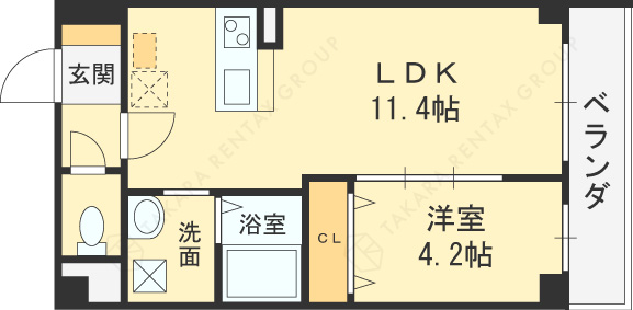 ＲＥＴｕｍｅｋｉｔａ-1LDK(111160302)の間取り図