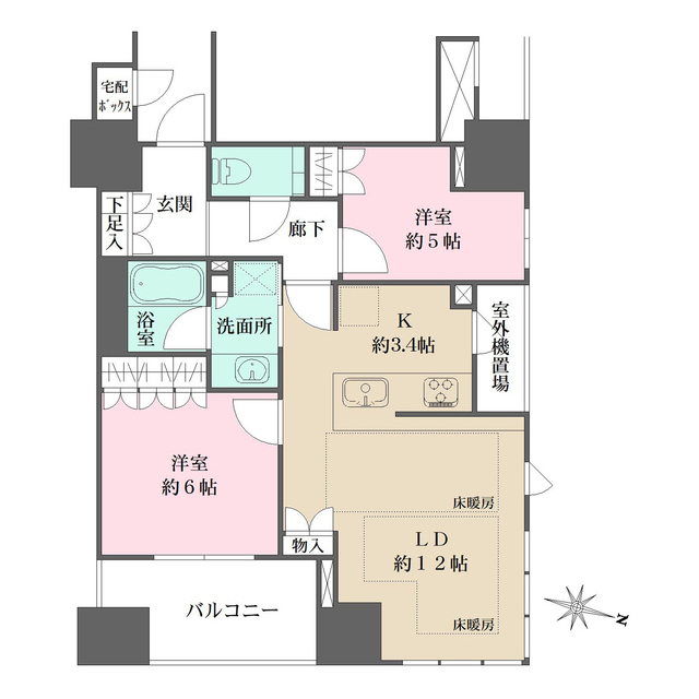 ザ・パークハウス大阪梅田タワー-2LDK(112228242)の間取り図