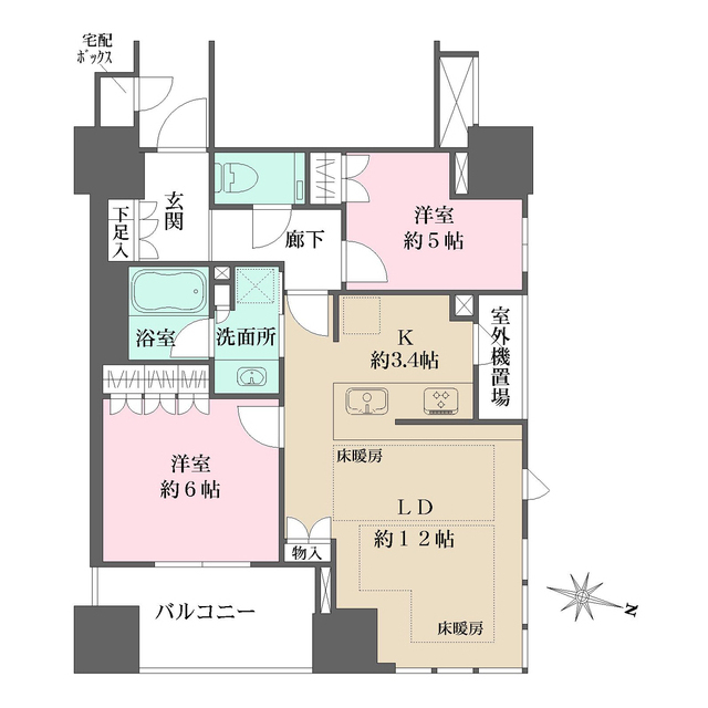 ザ・パークハウス大阪梅田タワー-2LDK(112560101)の間取り図