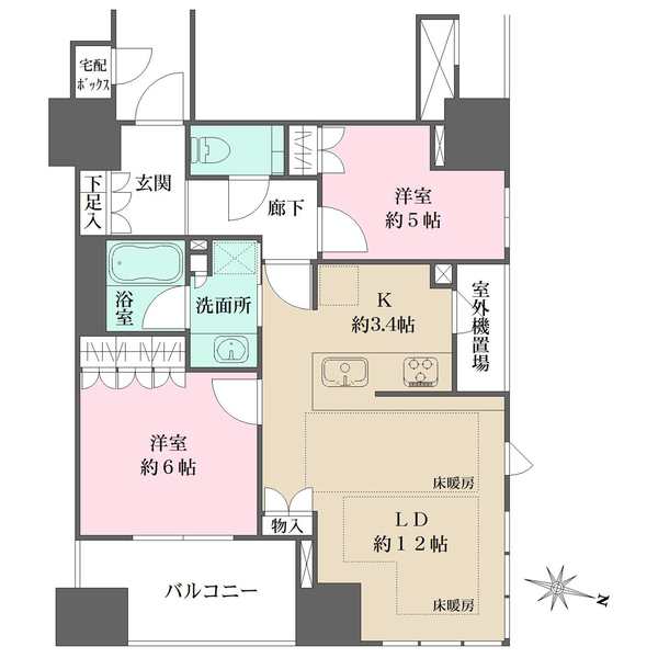 ザ・パークハウス大阪梅田タワー-2LDK(111198969)の間取り図