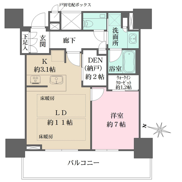 ザ・パークハウス大阪梅田タワー-1LDK(111295135)の間取り図