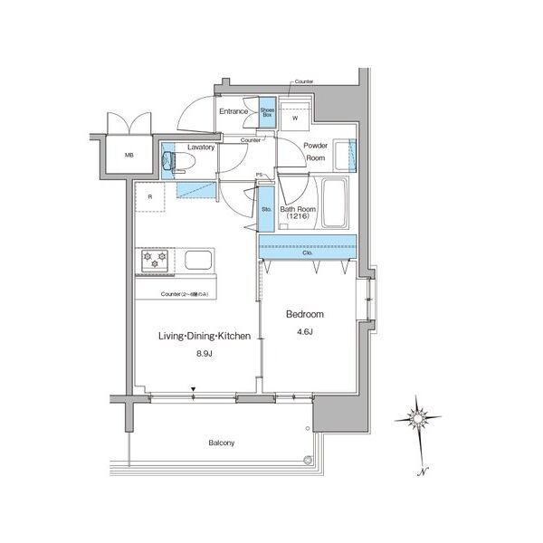 ルフォンプログレ南森町-1LDK(111204963)の間取り図