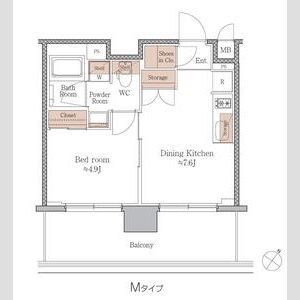 ジオエント梅田北リバーフロント-1DK(111277807)の間取り図