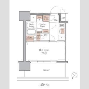 ジオエント梅田北リバーフロント-1K(111277838)の間取り図