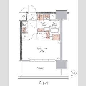 ジオエント梅田北リバーフロント-1K(111277841)の間取り図