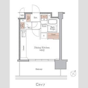 ジオエント梅田北リバーフロント-1R(111277978)の間取り図
