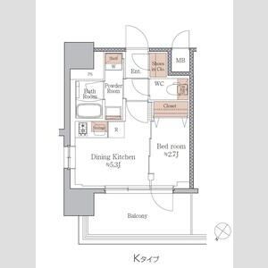 ジオエント梅田北リバーフロント-1DK(111277994)の間取り図
