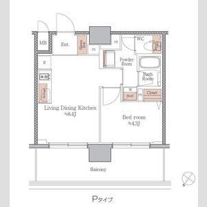 ジオエント梅田北リバーフロント-1DK(111277787)の間取り図