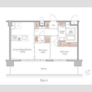 ジオエント梅田北リバーフロント-2LDK(112284007)の間取り図