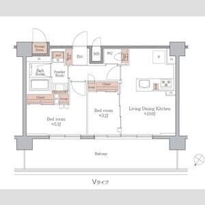 ジオエント梅田北リバーフロント-2LDK(112595096)の間取り図