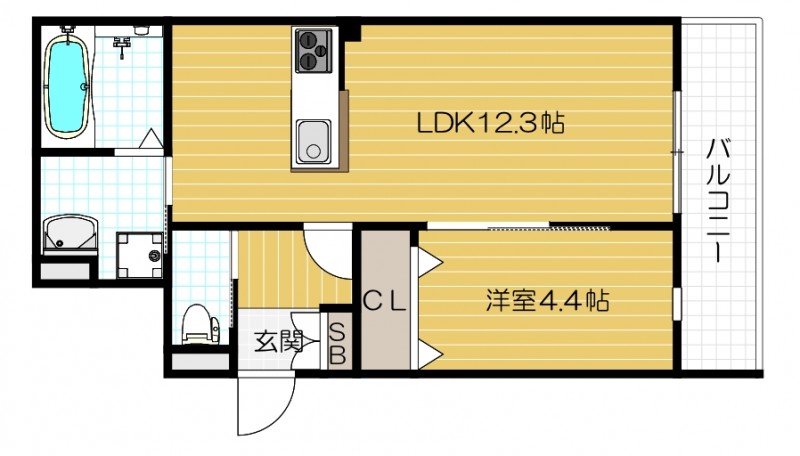 ＹＯＵＲＭＡＩＳＯＮ　ＴＥＮＭＡ-1LDK(111305876)の間取り図