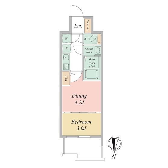 セレニテ東梅田アリエ-2K(111451141)の間取り図