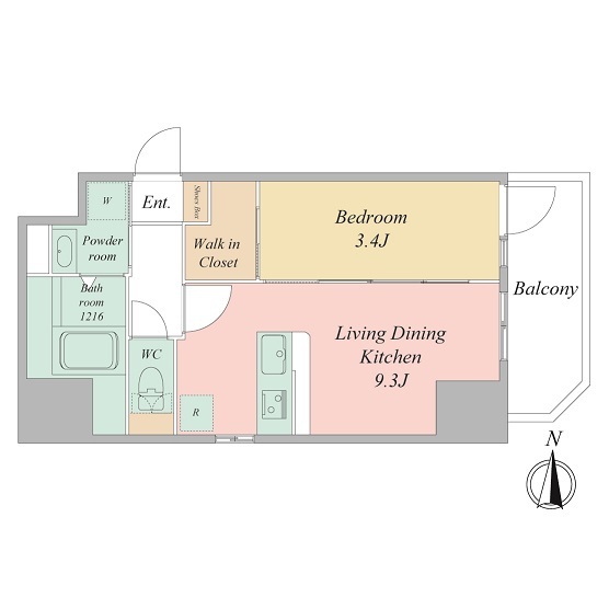 セレニテ東梅田アリエ-1LDK(111451194)の間取り図