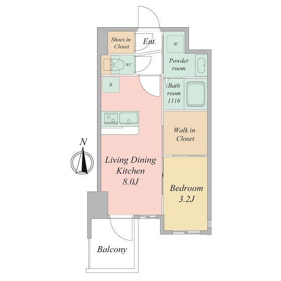 セレニテ東梅田アリエ-1LDK(111450029)の間取り図