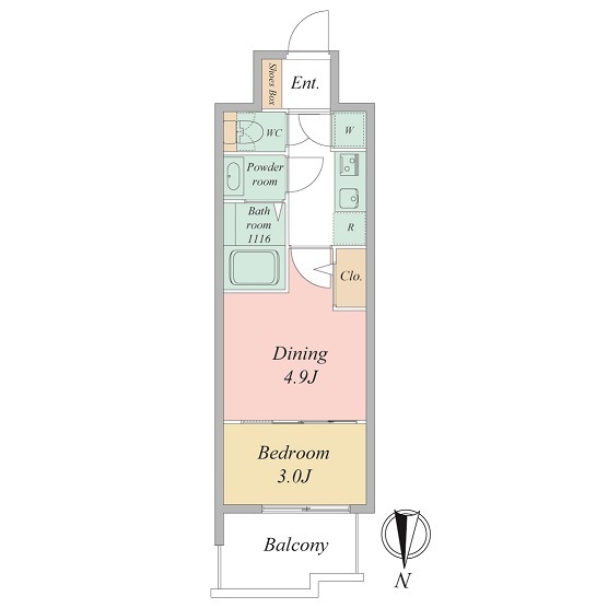 セレニテ東梅田アリエ-2K(111450193)の間取り図