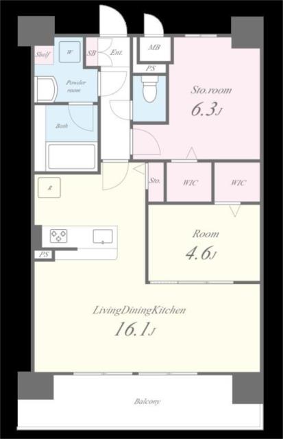 アウトフィールド海老江-1SLDK(111532123)の間取り図